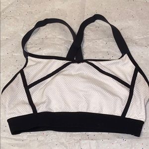 White and Black Sports Bra